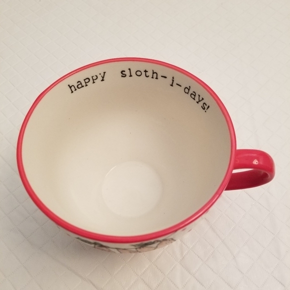 Sleigh Bell Bistro Sloth Christmas Holiday Ceramic Coffee Cup Mug - Picture 2 of 5